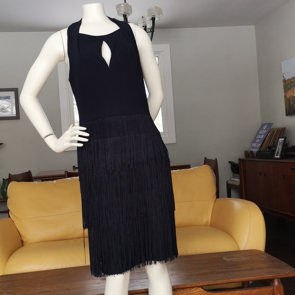 David Meister fringed dress